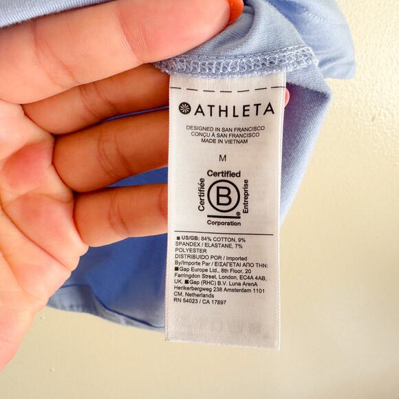 Athleta Light Blue Short Sleeve Effortless Tee - Medium - Picture 6 of 9